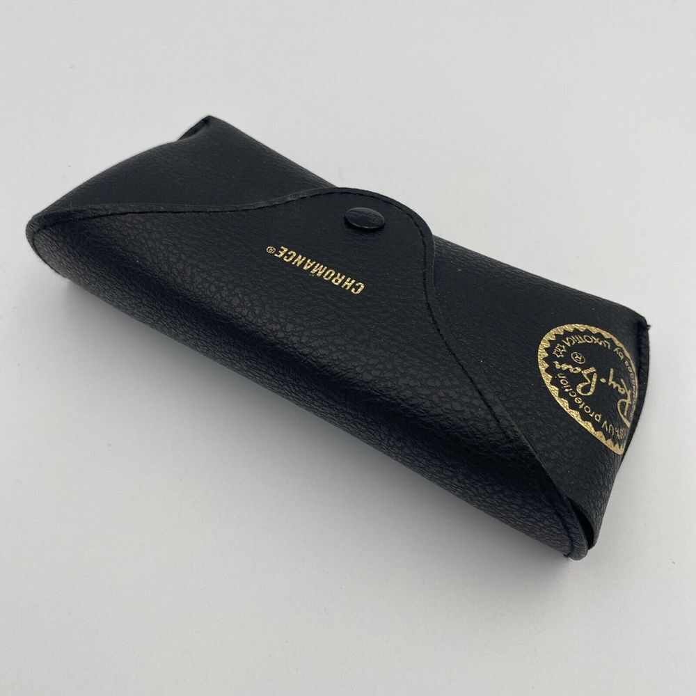 Ray-Ban‎ Sunglasses Case + Cloth Black Chromance Pebbled Leather - Picture 2 of 4